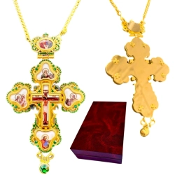 Крест наградной с украшениями GOLD GREEN 16Х9 см.