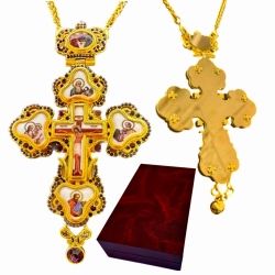 Крест наградной с украшениями GOLD PURPLE 16Х9 см.