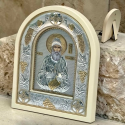 Ікона Св. Паїсій Святогорець основа дерево риза позолота, посрібл. 20х24 см. 
