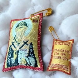 Ладанка з іконою Святого Спирідона Триміфунтського освященна та виготовлена монахами Св. Гори Афон.