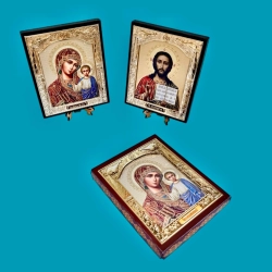 Вінчальна пара на дереві 16х19 см. з ризою в упаковці.