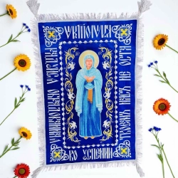 Плащаниця Богородиці вишита  100х65 см. тканина велюр орнамент Лілія 