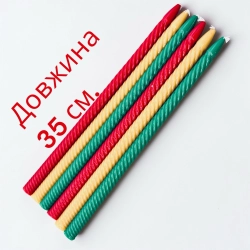 Свічка воскова святкова кольрова  (6шт.в уп.) 35 см.