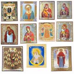 Литография Богородичные 15х18 см двойное тиснение 