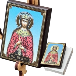 Свята Ірина ікона на дереві 6х4.5 см.