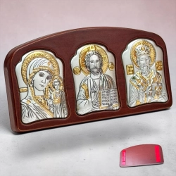 Ікона трійник арка в авто посрібрення, позолота 5,5х10,5см.