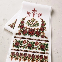 Рушник ритуальний орнамент Хрест (габардин) розмір 150х16 см.