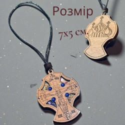 Подвеска крест оргстекло с ладаном синие камни
