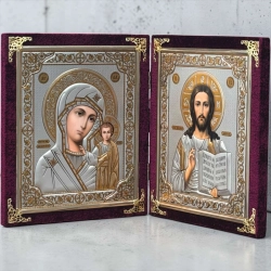 Ікона складень оксамит 20х24 см. Літографія конгрев 2 кольори в наявності