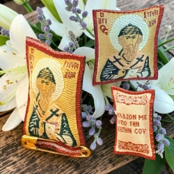 Ладанка з іконою Святого Спирідона Триміфунтського освященна та виготовлена монахами Св. Гори Афон.