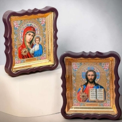 Вінчальна пара в кіоті з пластмаси з капсулою ладана 24х21 см.