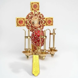 Великодній трисвічник з іконою висота 30 см. 2