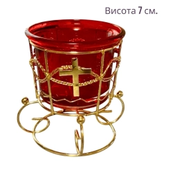 Лампада настольная ажурная со стаканом, метал, ажурная.