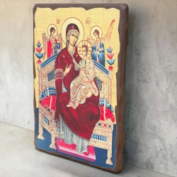 Ікона Богородиці Всецариця  під старовину на дереві 30х42 см.