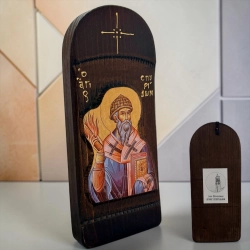 Ікона Св. Спирідон Триміфунтський освячена на мощах святого. о Корфу Розмір 11х26 см. 1