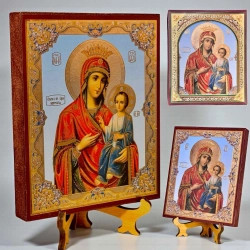 Иверская икона на дереве 10х12 см. в упаковке.