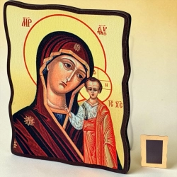 Икона Богородица Казанская 6,5х8,5 см. МДФ с магнитом