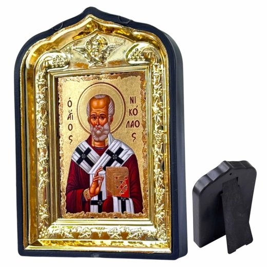 Икона Святой Николай в пластмассовой рамке 14х10см.