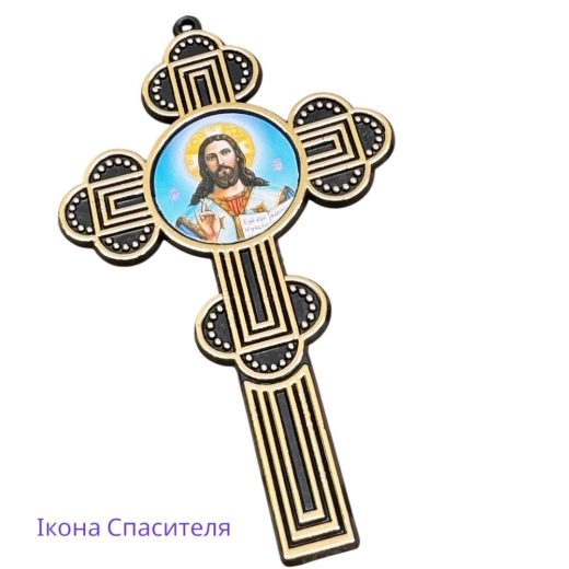 Крест погребальный с иконой Спасителя пластмасса