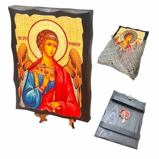Икона Ангел Хранитель на дереве 12.5х16.5 см.