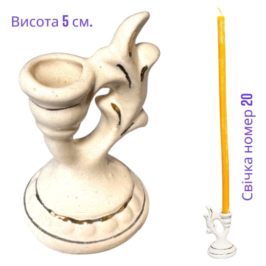 Керамический подсвечник ферьзь белое золото 5 см.