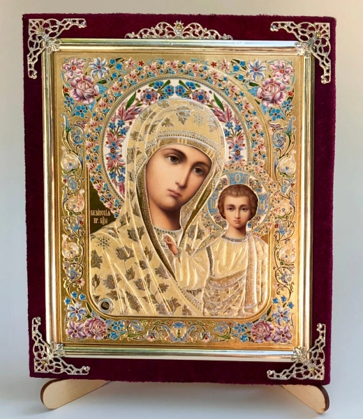Икона С бархат 13х15 (с украшением)