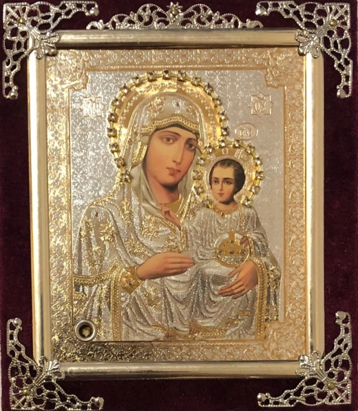 Икона С бархат 13х15 (с украшением)