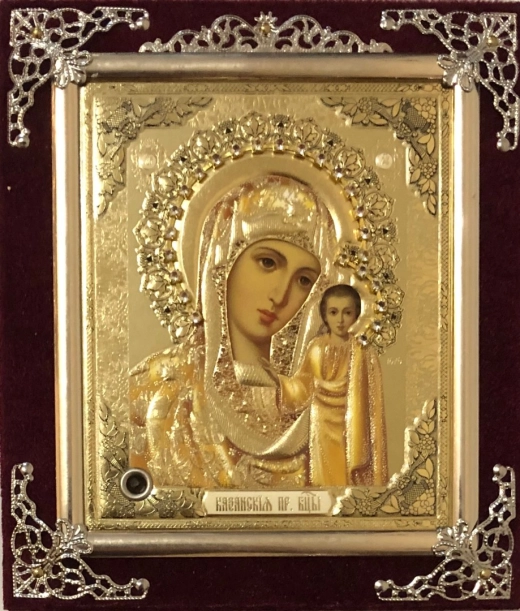 Икона С бархат 13х15 (с украшением)