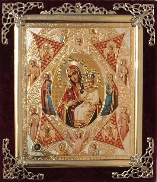 Икона С бархат 13х15 (с украшением)