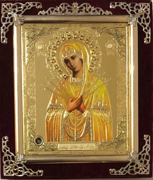 Икона С бархат 13х15 (с украшением)