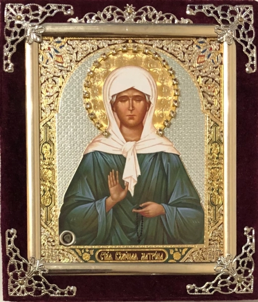 Икона С бархат 13х15 (с украшением)