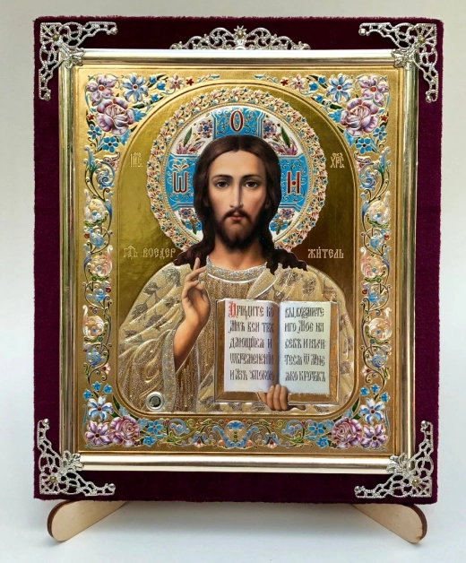 Икона С бархат 13х15 (с украшением)