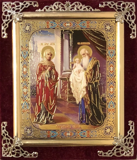 Икона С бархат 13х15 (с украшением)
