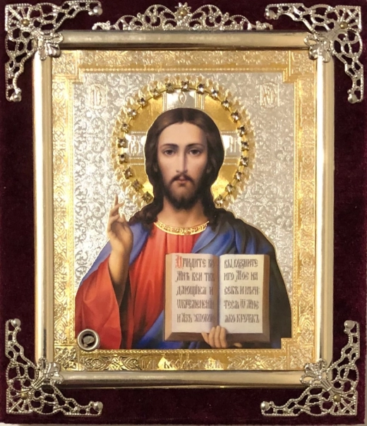 Икона С бархат 13х15 (с украшением)