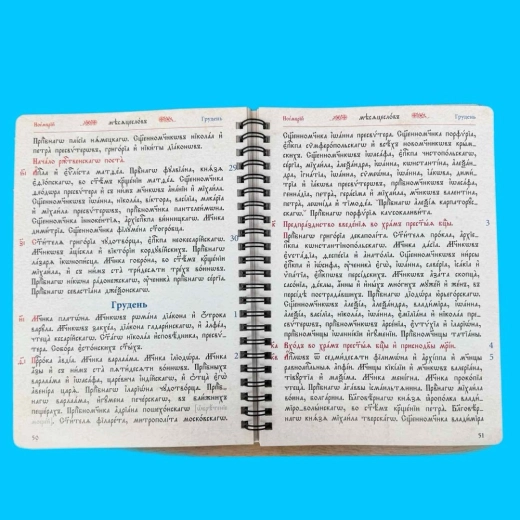 Проскомидия с месяцесловом 15х21 см.