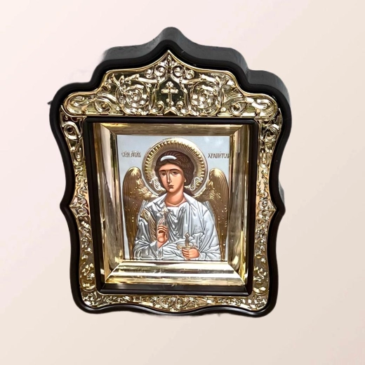 Ікона Ангел Охоронець фігурний кіот пласт. 17х22 см.літографія конгрев