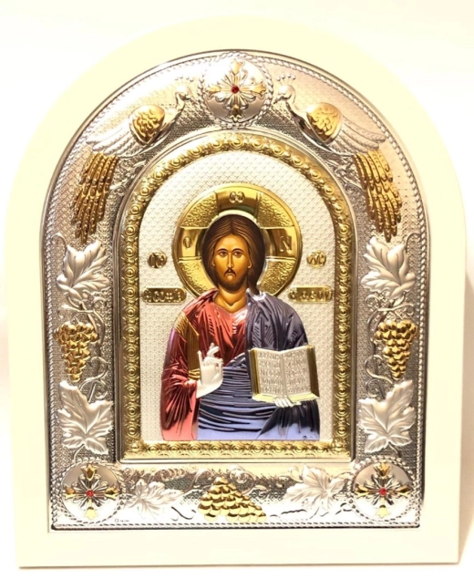 Ікона Спаситель 31х37 позолота, посріблення