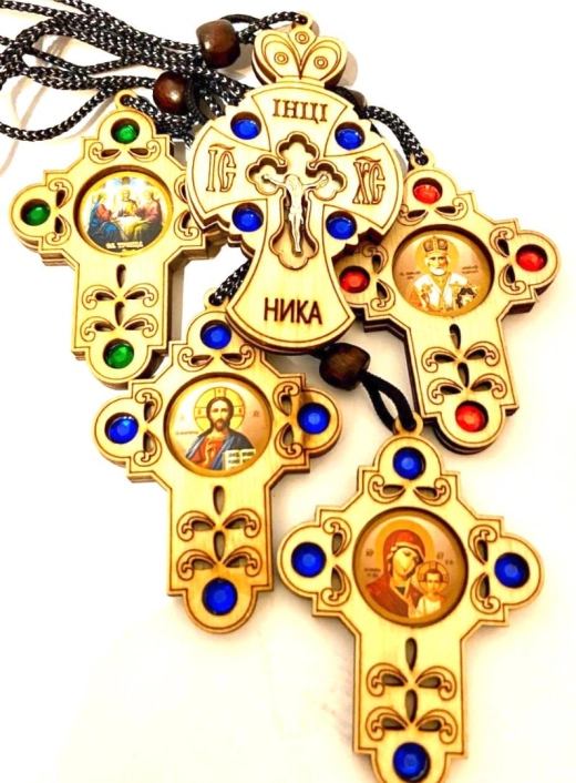 Автоподвеска крест (камни) К