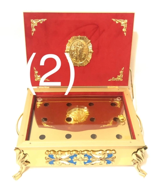 Ковчег для мощей латунь, литые накладки, эмаль (20х28см)