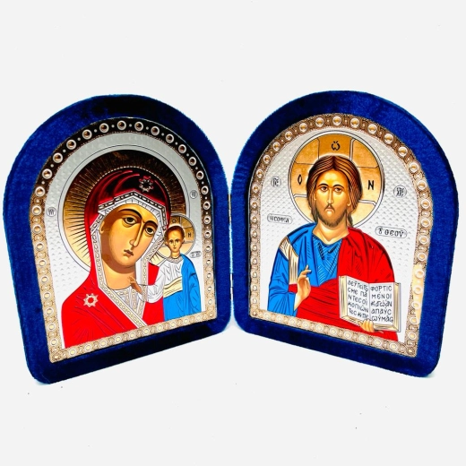Складень бархат синий арка 19х16 см.