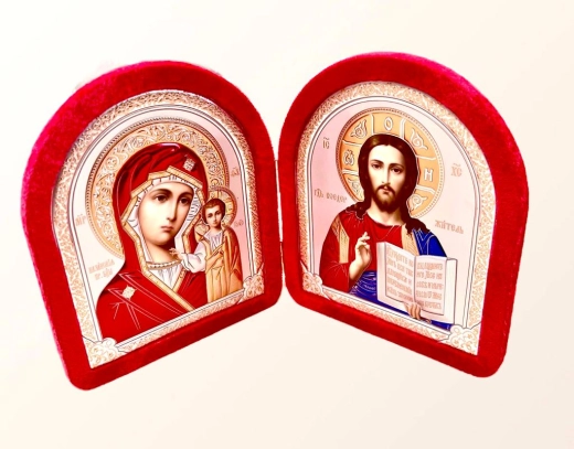 Складень бархат арка 17х20см. в развернутом виде (33х20 см.) синий
