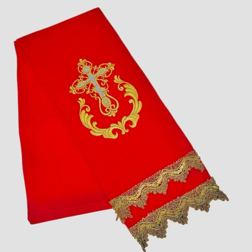 Закладка атлас вышитая красная длинна 1.50 см
