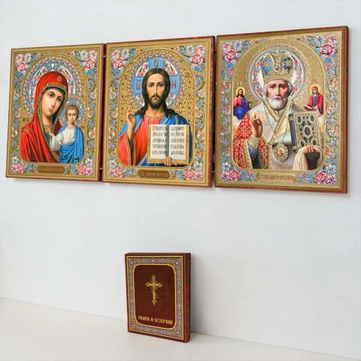 Триптих- складень 15х18х3 оргаліт дерево літографія конгрев.