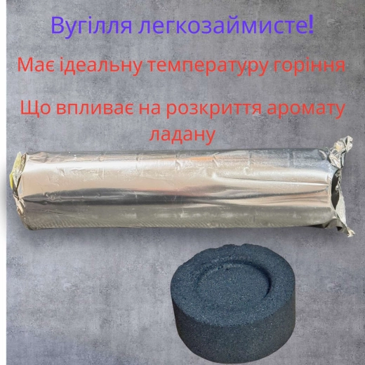 Вугілля кадильне легкозаймисте 50 мм. Греція 8 шт. в упаковці