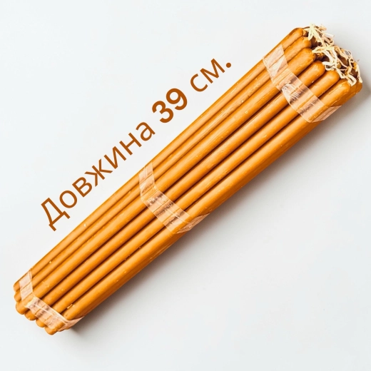 Свічка № 10 воскова 100% , упаковка 1 кг. 24 шт. висота 39 см. діаметр 1,3 см.