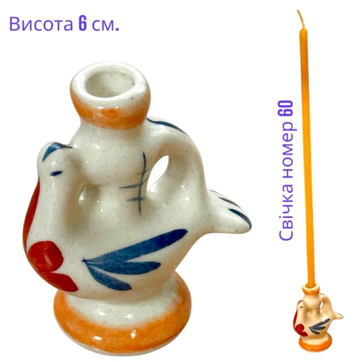 Керамический  подсвечник голубь, цветная роспись.