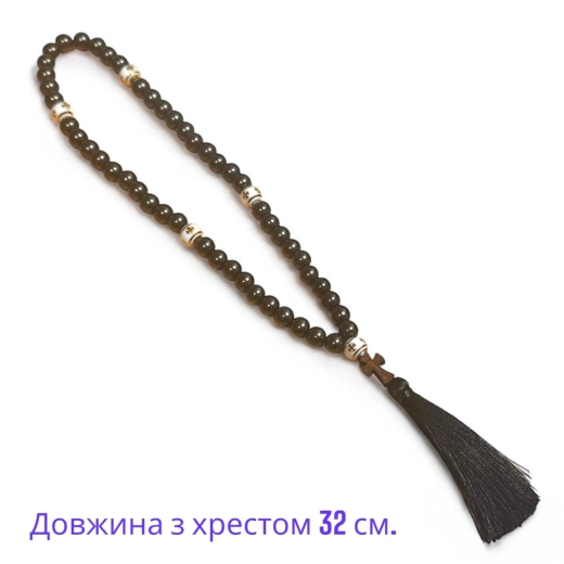 Четки камень гагат 50 бусин.