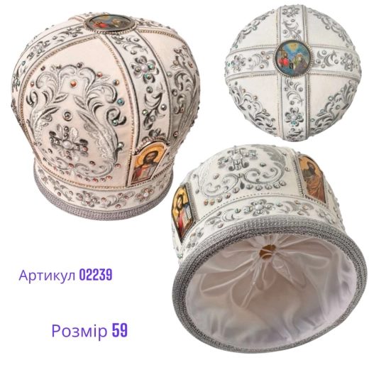 Митра бархат вышитая с камнями 59р.
