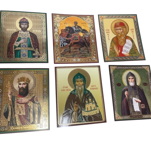 Літографія 10х12 Чоловічі імена тиснення золотом, лак.