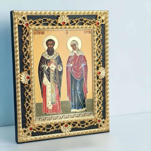 Мужские имена Святых икона 17.5 х 22.5 дерево (ДВП) риза пластик.